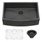 Ruvati 36" Apron-Front Farmhouse Kitchen SinkGunmetal Black Matte SS Sgl Bowl RVH9880BL - alternate 5